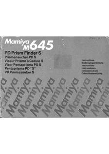 Mamiya M 645/1000 s manual. Camera Instructions.